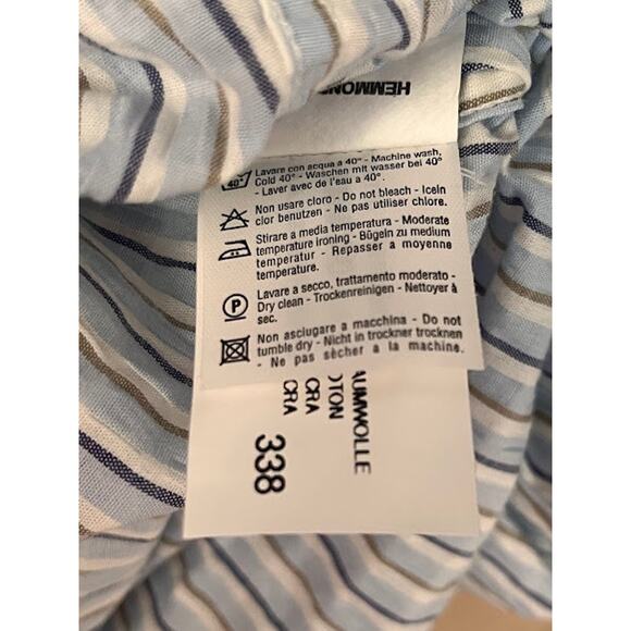 Vintage 80s New Valentino Jeans Shirt Stripe Seersucker Button Down Size XL - Picture 6 of 12